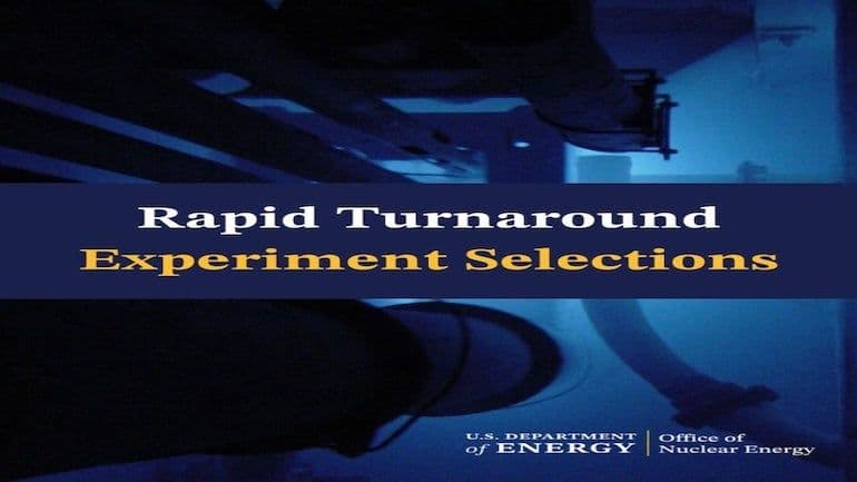 DOE awards Rapid Turnaround Experiments