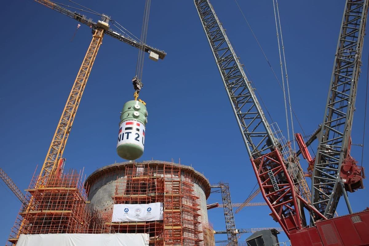 Reactor vessel installed in El Dabaa's second unit