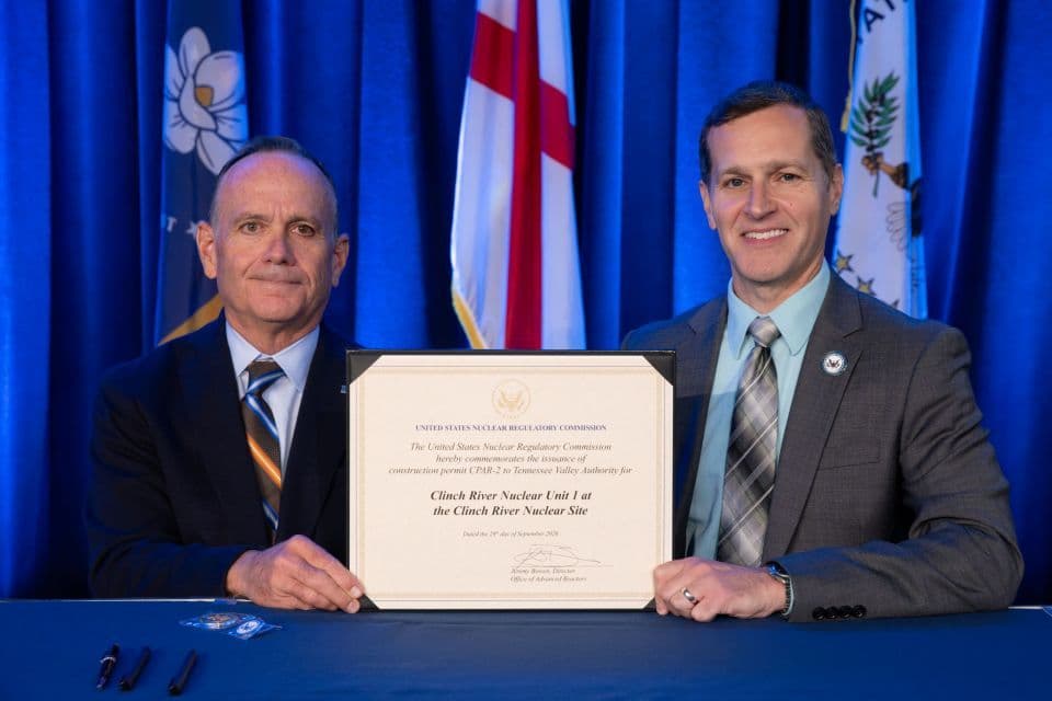 TVA receives construction permit for Clinch River